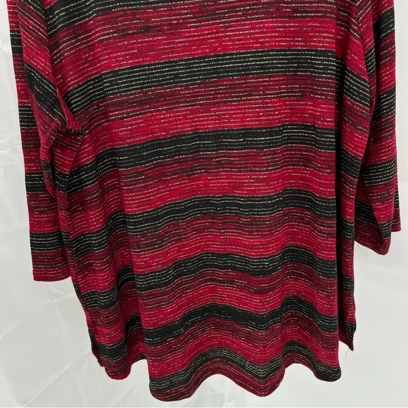 Cocomo Womens Striped Tunic Top Size 3X Metallic Gold Stripes Round Neck - Picture 8 of 10